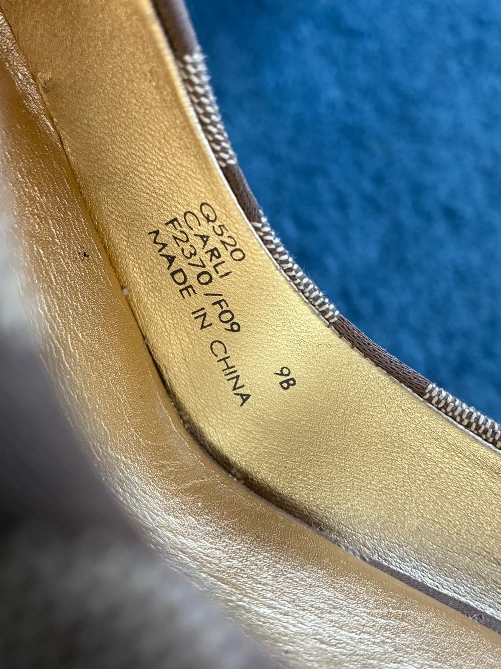 Coach Brown Signature Canvas Heels with Gold Insole